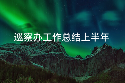 巡察办工作总结上半年