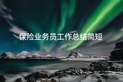 保险业务员工作总结简短