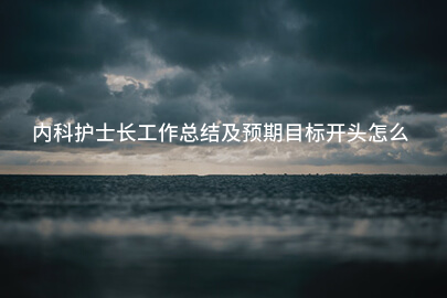 内科护士长工作总结及预期目标开头怎么写