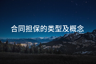 合同担保的类型及概念