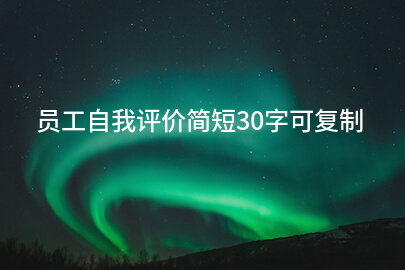 员工自我评价简短30字可复制