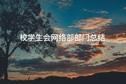 校学生会网络部部门总结