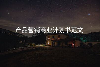 产品营销商业计划书范文