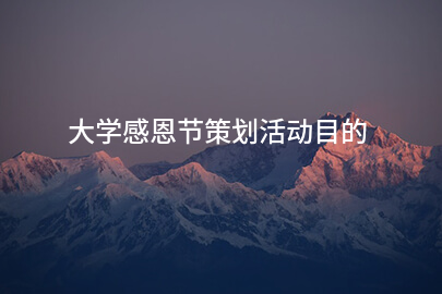 大学感恩节策划活动目的