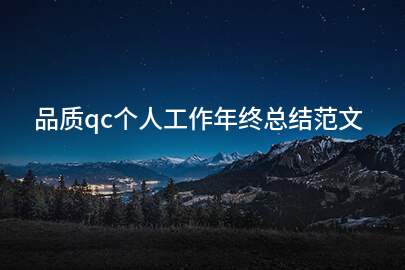 品质qc个人工作年终总结范文