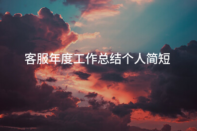 客服年度工作总结个人简短