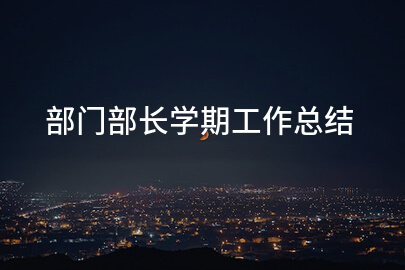 部门部长学期工作总结