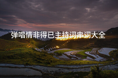 弹唱情非得已主持词串词大全