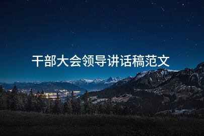 干部大会领导讲话稿范文