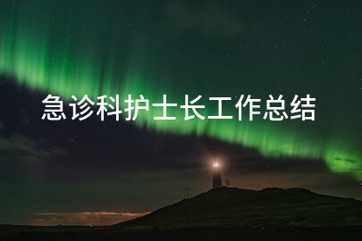 急诊科护士长工作总结