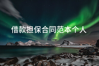 借款担保合同范本个人