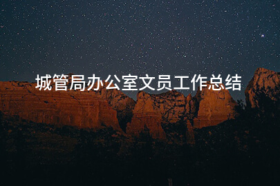 城管局办公室文员工作总结