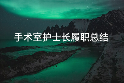 手术室护士长履职总结