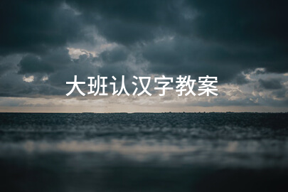 大班认汉字教案