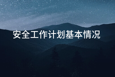 安全工作计划基本情况