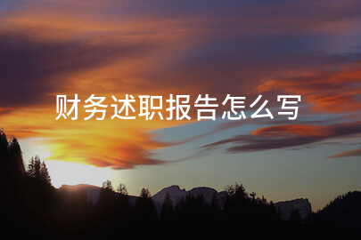 财务述职报告怎么写