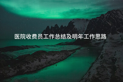 医院收费员工作总结及明年工作思路
