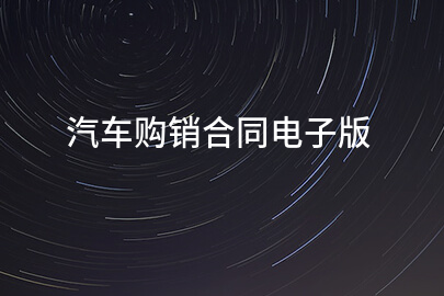 汽车购销合同电子版