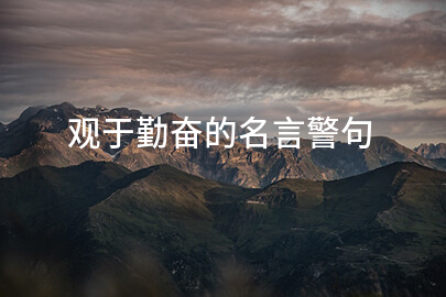 觀于勤奮的名言警句