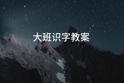 大班识字教案