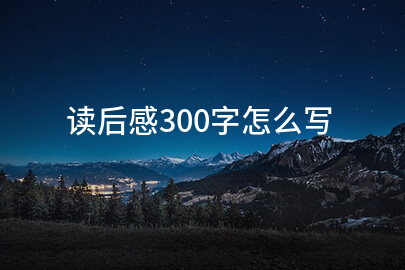 读后感300字怎么写