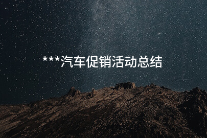 ***汽车促销活动总结
