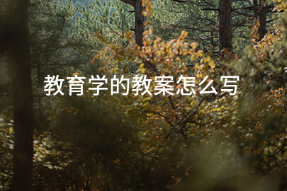 教育学的教案怎么写
