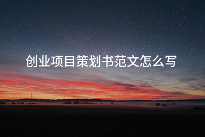 创业项目策划书范文怎么写