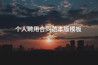个人聘用合同范本版模板
