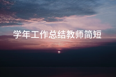 学年工作总结教师简短
