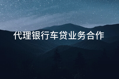 代理银行车贷业务合作