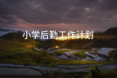小学后勤工作计划