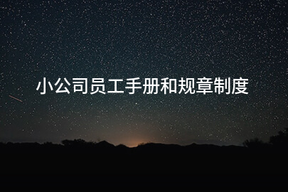 小公司员工手册和规章制度
