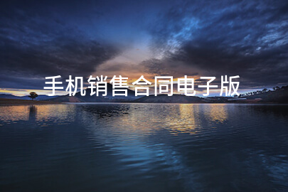 手机销售合同电子版