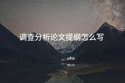 调查分析论文提纲怎么写