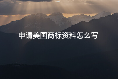 申請美國商標資料怎麽寫