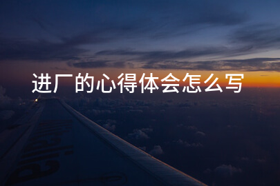 进厂的心得体会怎么写