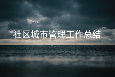 社区城市管理工作总结