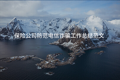 保险公司防范电信诈骗工作总结范文