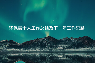 环保局个人工作总结及下一年工作思路