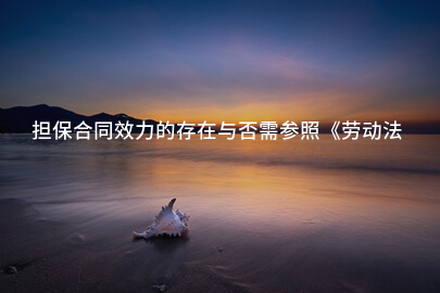 担保合同效力的存在与否需参照《劳动法》的规定来确定