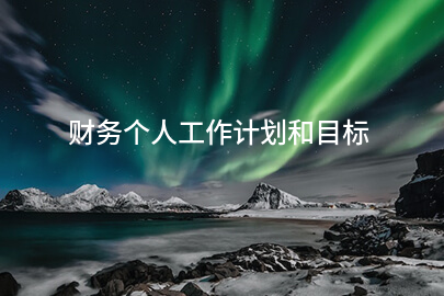 财务个人工作计划和目标