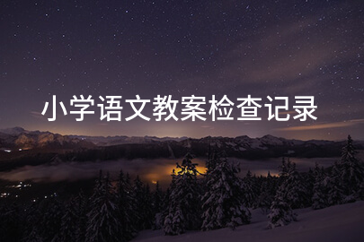小学语文教案检查记录