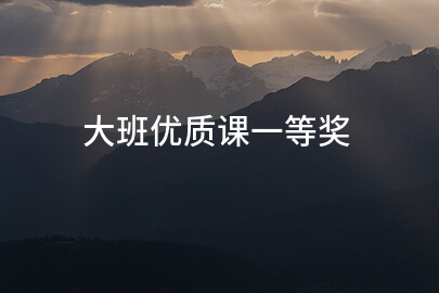 大班优质课一等奖