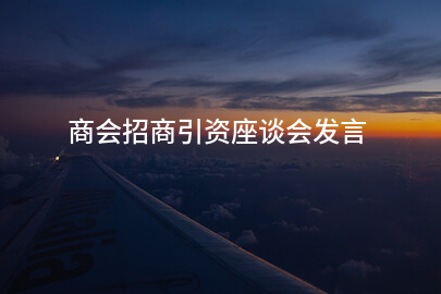 商会招商引资座谈会发言