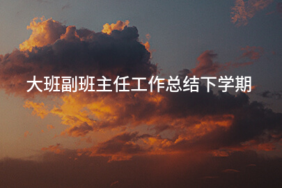 大班副班主任工作总结下学期