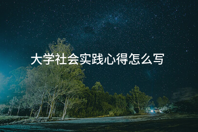大学社会实践心得怎么写