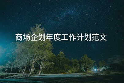 商场企划年度工作计划范文