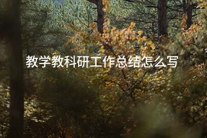 教学教科研工作总结怎么写