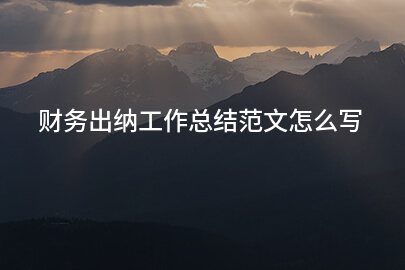 财务出纳工作总结范文怎么写